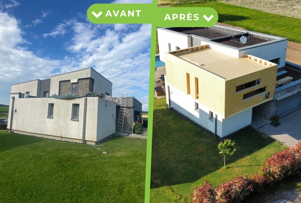 Surélévation-maison-avant-après